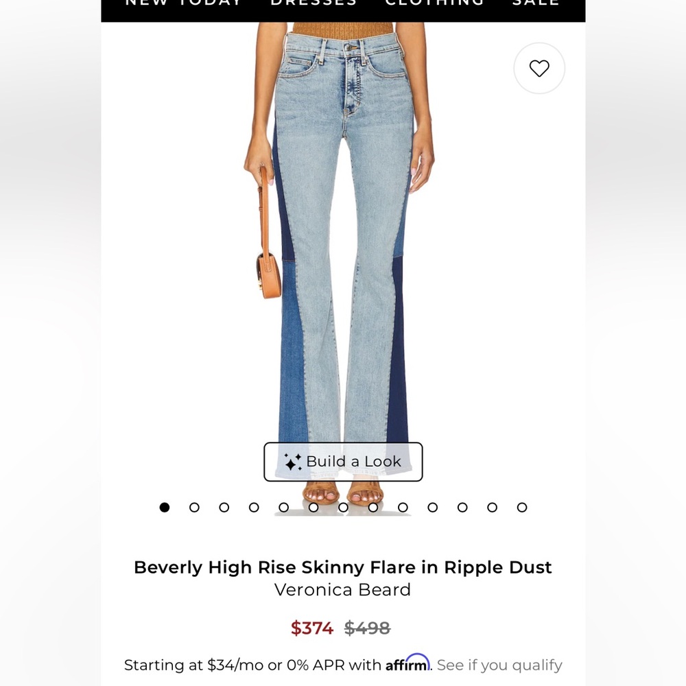 Veronica Beard Beverly High Rise Skinny Flare in Ripple Dust NWOT